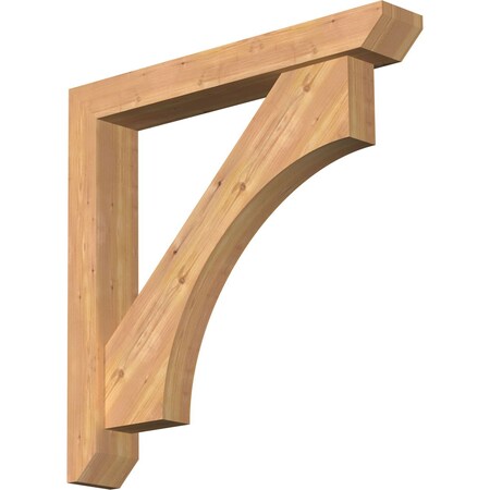 Ekena Millwork Westlake Slat Smooth Bracket w/ Offset Brace, Western Red Cedar, 5 1/2"W x 36"D x 36"H BKT0604X36X36WTL06SWR